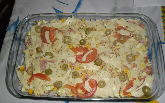 Pizza de pão de forma cremosa