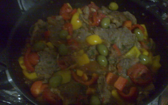 Filé ao molho de pimentões