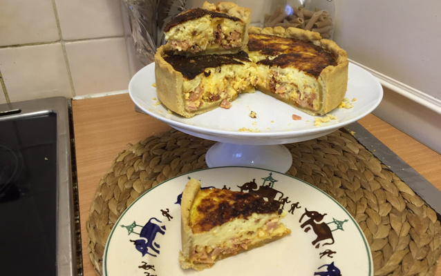Quiche de presunto e queijo do Glauco