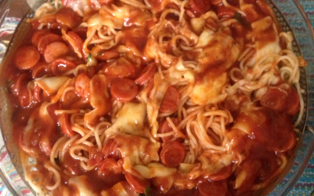 Macarrão sabor pizza