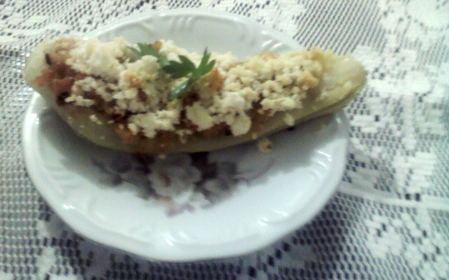 Chuchu recheado com camarão