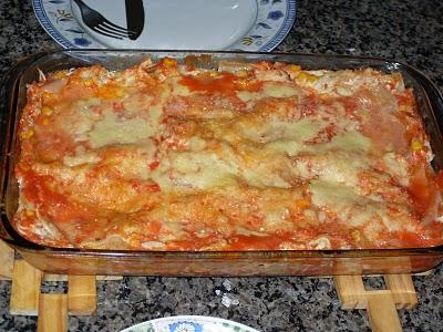 Lasanha mista de panqueca