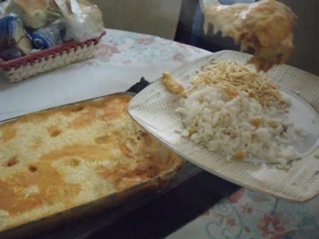 Frango ao creme de cebola