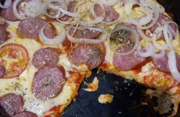 Pizza de arroz prática