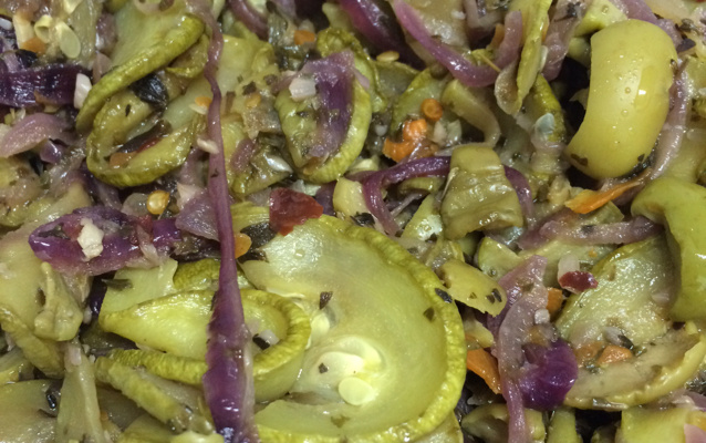 Escabeche de abobrinha de microondas