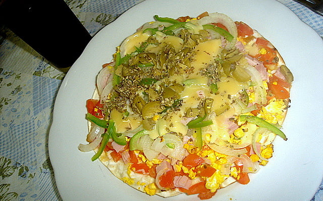 Pizza portuguesa de frigideira light