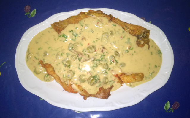 Sirigado ao molho de gorgonzola