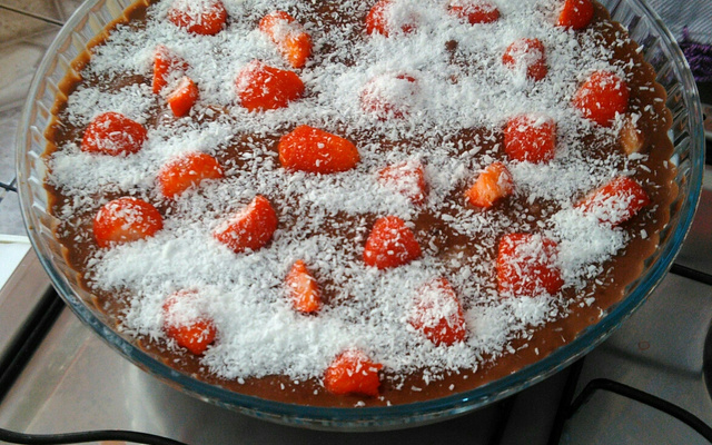 Sobremesa chococreme com morango