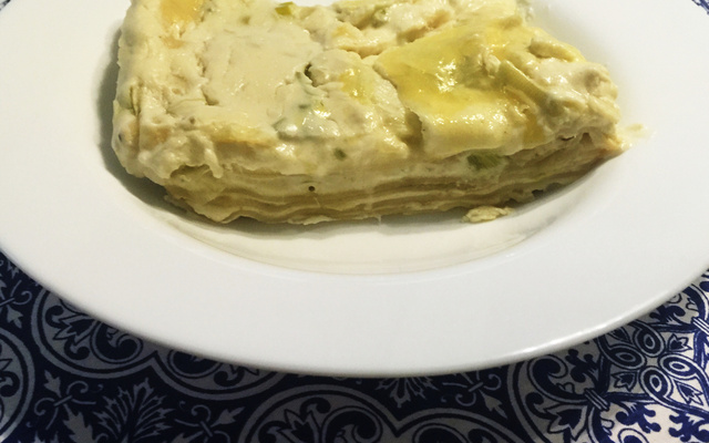 Lasanha de alho poró