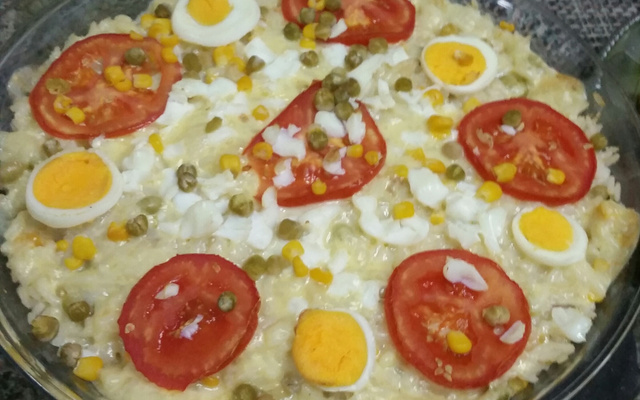 Arroz de forno fácil e gostoso