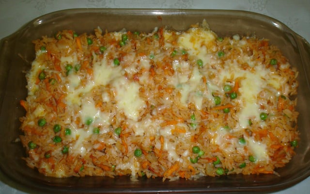 Arroz de forno colorido