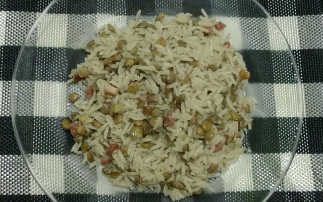 Arroz com lentilhas prático