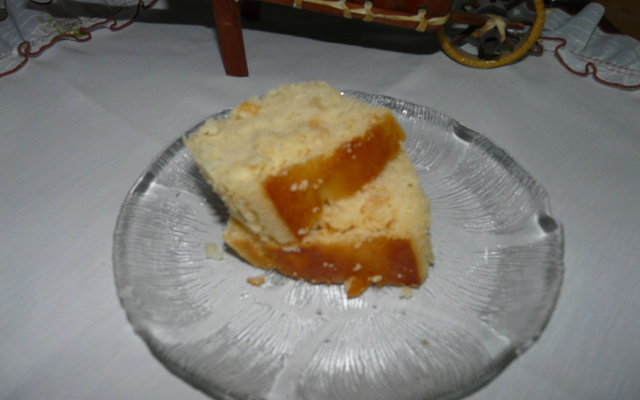 Bolo de fubá de milho branco