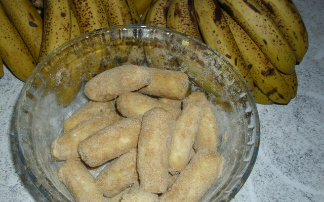 Banana à milanesa com farinha de rosca