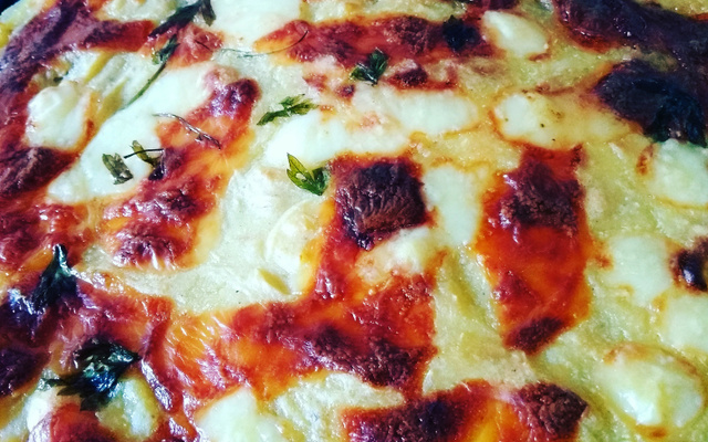 Escondidinho de bacalhau com batata doce