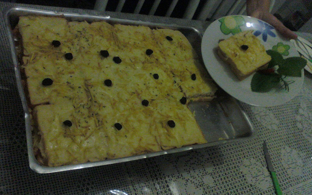 Torta de pão assada