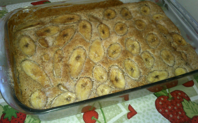 Bolo de banana com linhaça