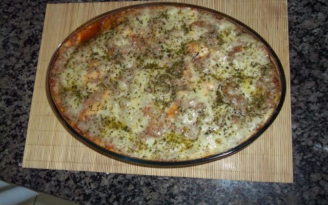 Lasanha com massa de panqueca