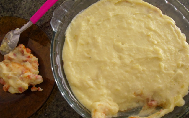 Purê de batata com linguiça