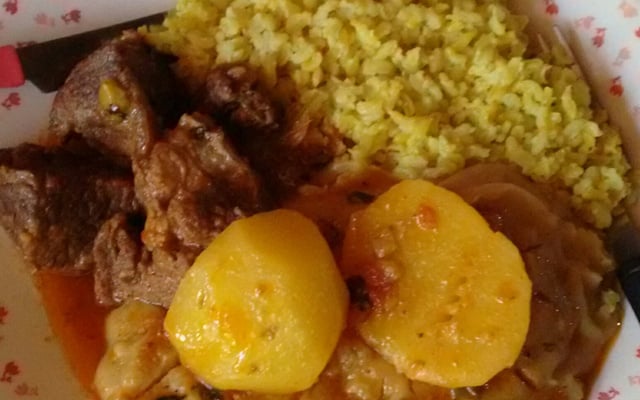 Carne de panela com polenta
