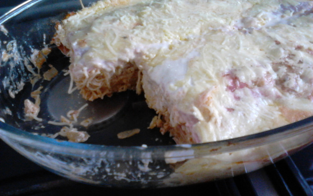 Lasanha de macarrão cabelinho de anjo