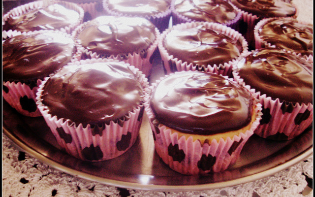 Muffin com gotas de chocolate e coco