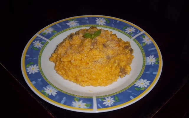 Risoto de carne seca com abóbora