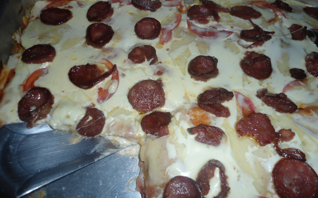 Torta deliciosa de pão de forma