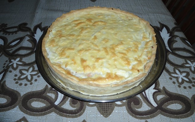 Quiche de queijo com presunto