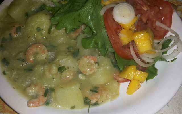 Delícia de bacalhau com camarão