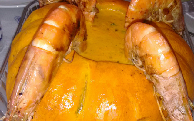 Camarão na moranga para Reveillon