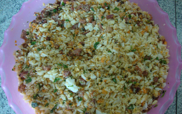 Arroz farofa divino para churrasco