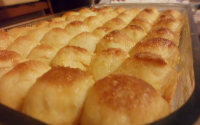 Frango com batata flutuante