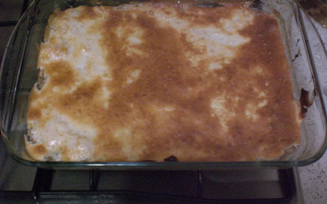 Doce de banana com creme