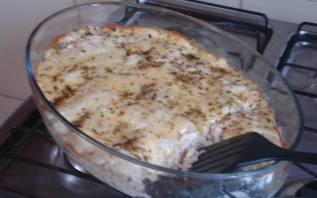 Batata gratinada com frango