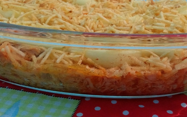 Frango com Catupiri e batata palha da tia Gracia