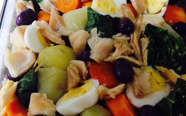 Bacalhau gratinado no azeite