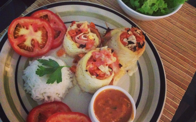 Enroladinho de filé de peixe