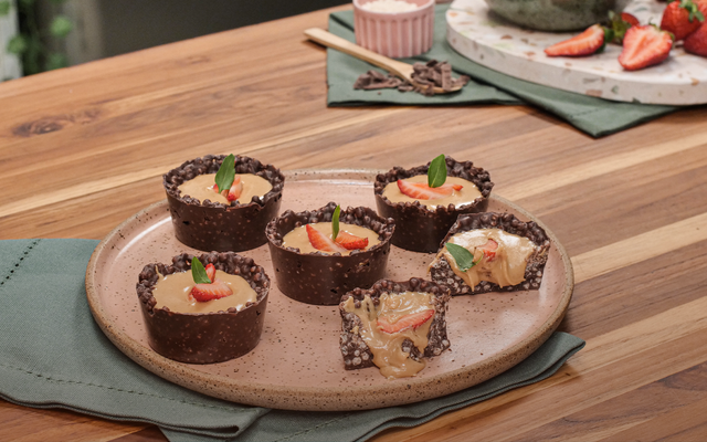 Cestinha de chocolate saudável