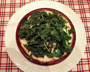 Risoto de rúcula e mussarela