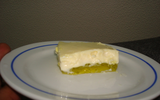 Gelatina com creme rosado