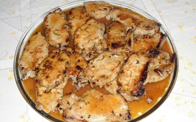 Lombo com molho de laranja