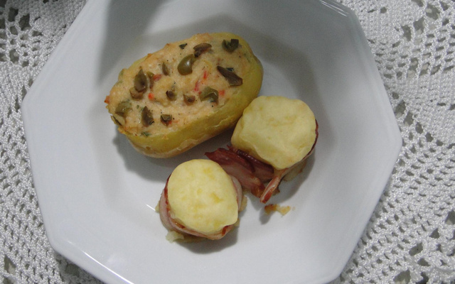 Batata Reacheada de Bacalhau com Medalhões