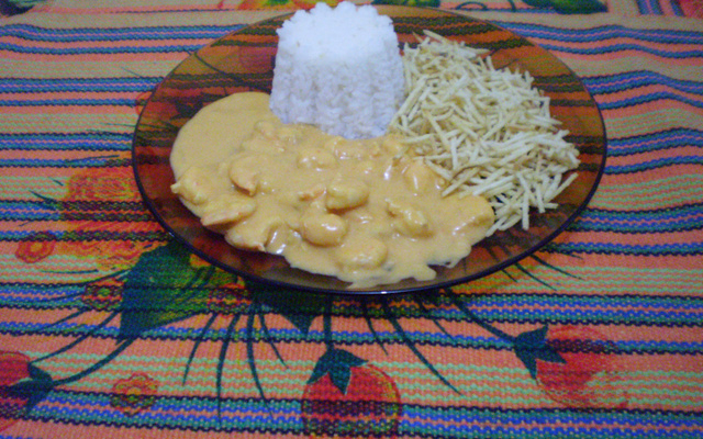 Estrogonofe de camarão