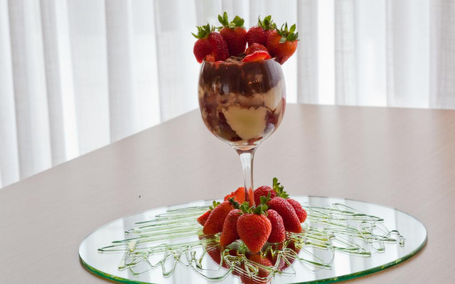 Bombom aberto de morango