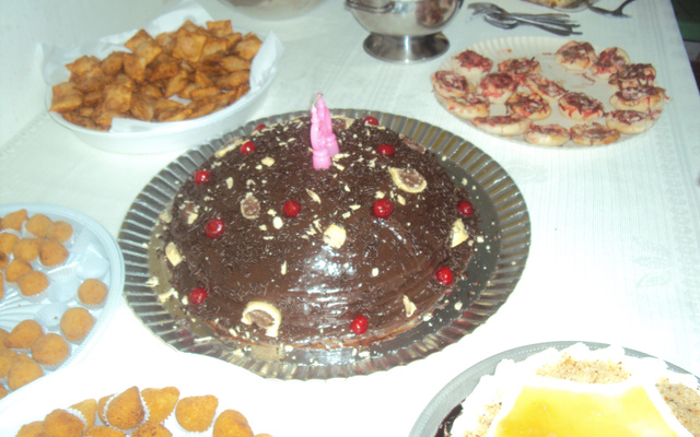 Bolo dois amores com papel de arroz