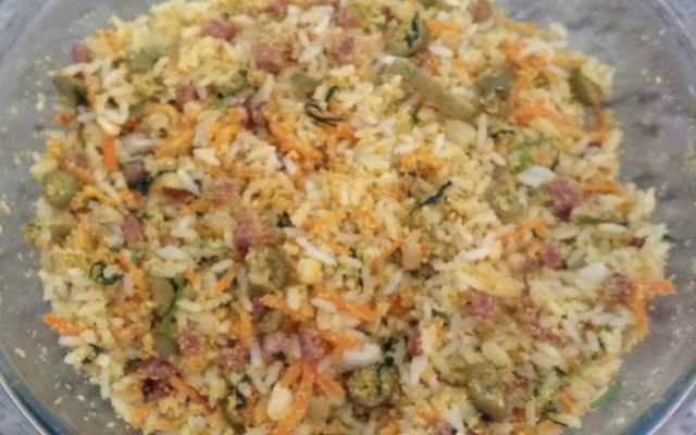 Arroz farofa divino para churrasco