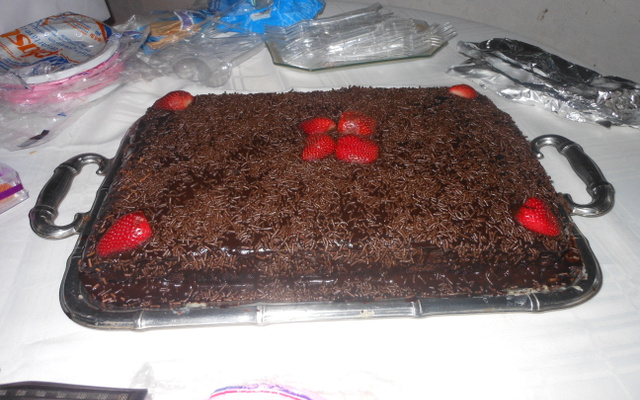 Bolo de chocolate com leite de cabra