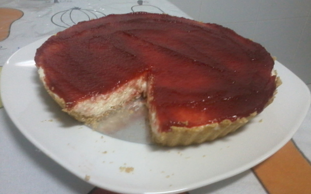 Cheesecake de morango da Alécia