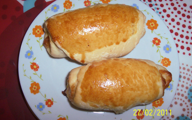 Pãezinhos de mandioquinha enroladinhos recheados
